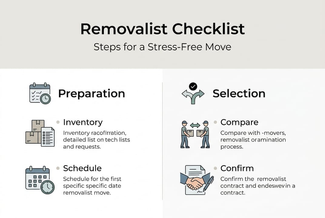 Infographic with moving preparation and selection steps