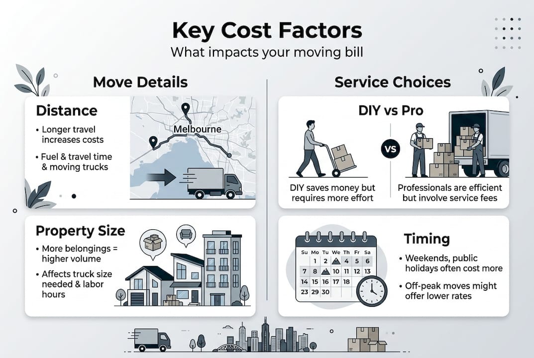 Infographic of one-way movers cost factors
