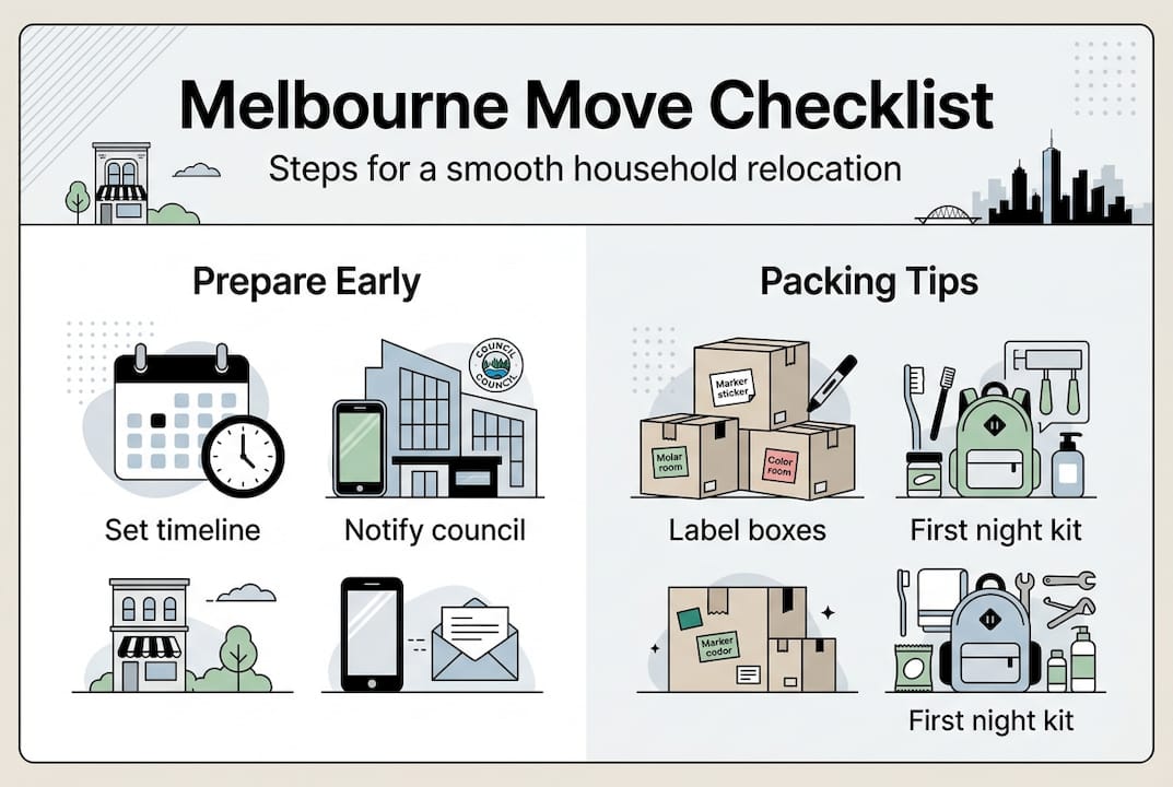 Infographic Melbourne moving checklist basics