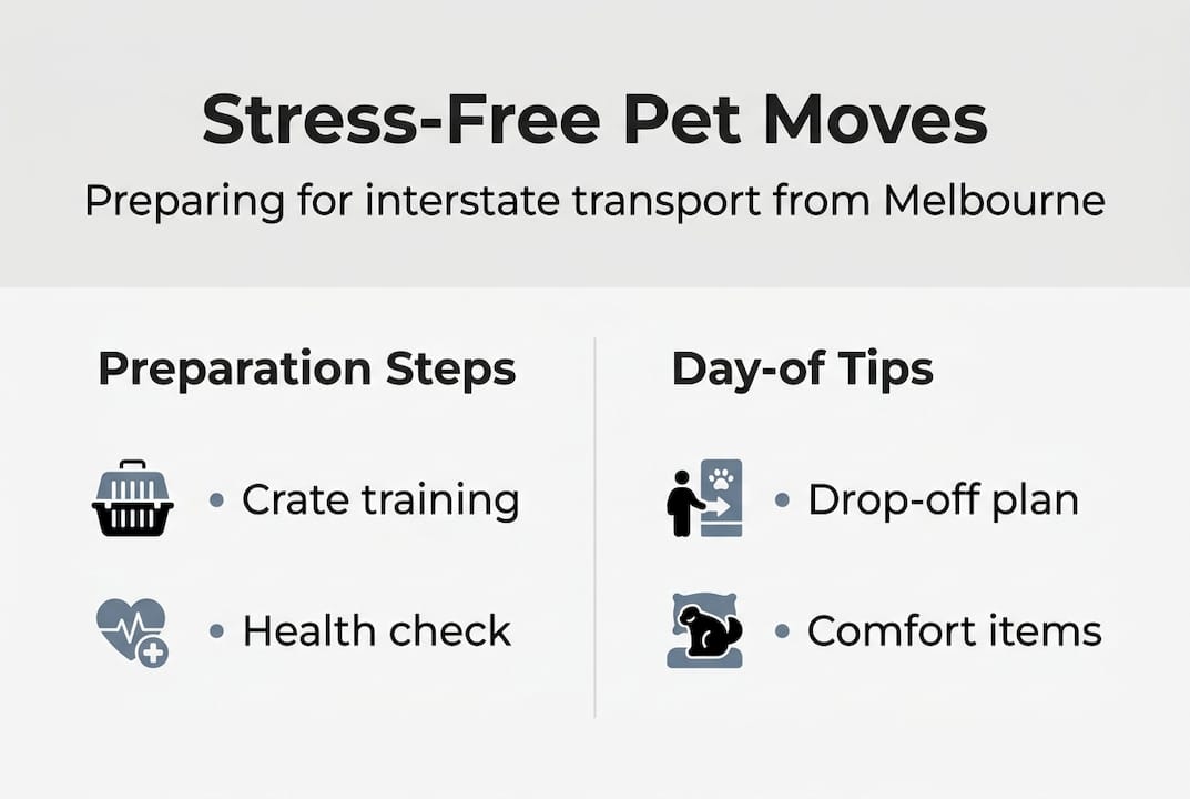 Infographic showing pet move steps and tips