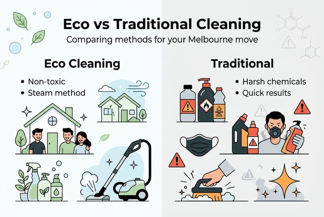 Infographic comparing eco and traditional cleaning
