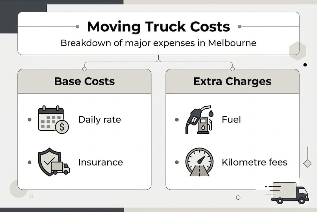 Infographic showing moving truck rental cost breakdown