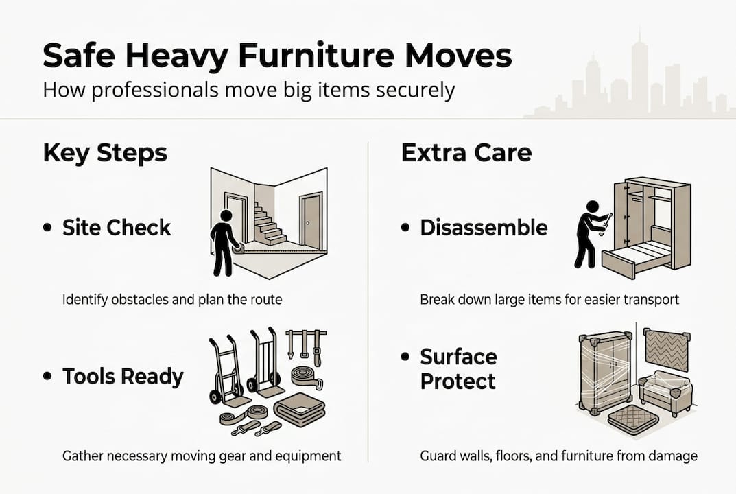 Infographic steps for professional furniture moving