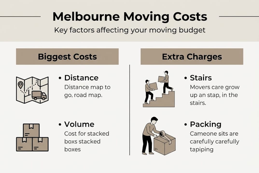 Infographic showing main moving cost factors Melbourne