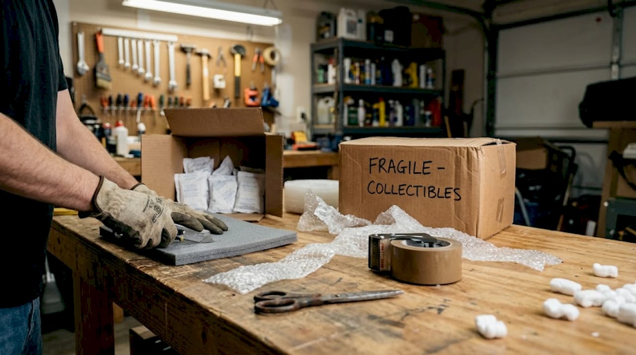 Close up of packing materials and foam