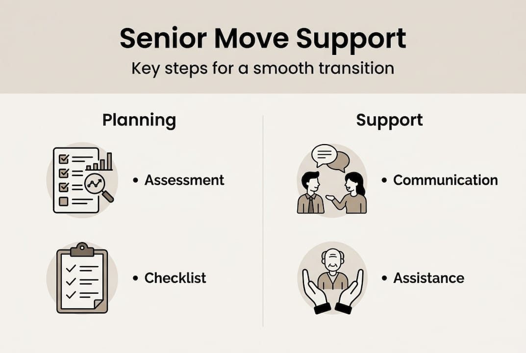 Infographic on key senior move support steps