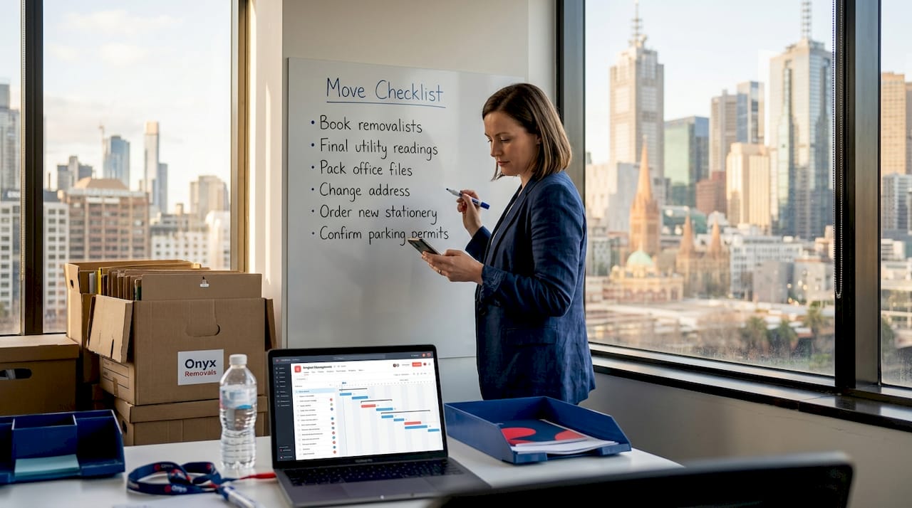 Manager updating office move checklist