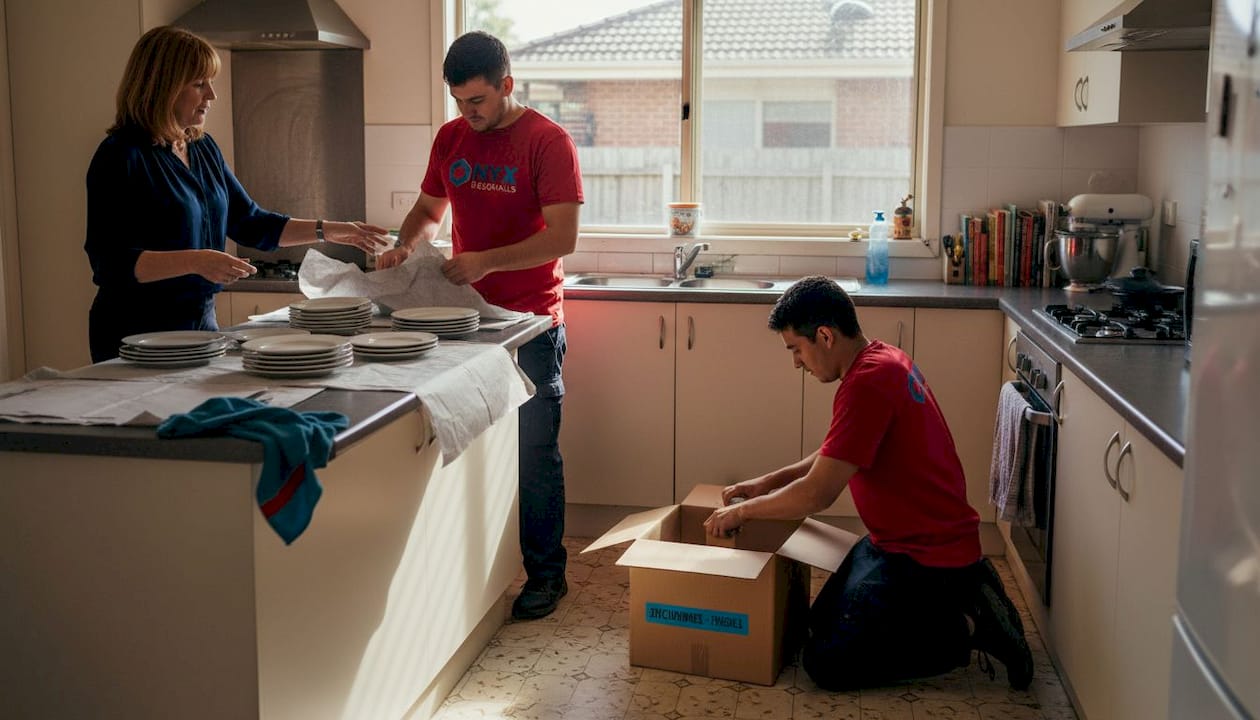 Packers organize kitchen full-home packing