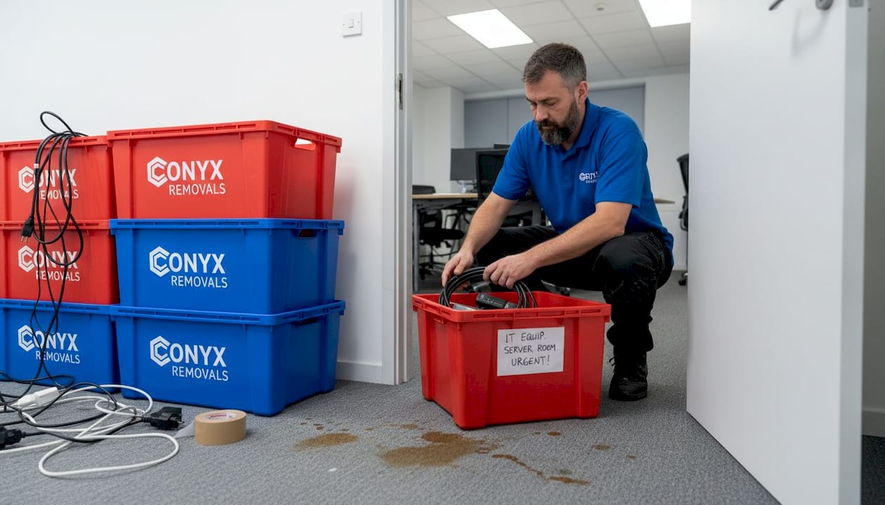Packing rental boxes during office relocation