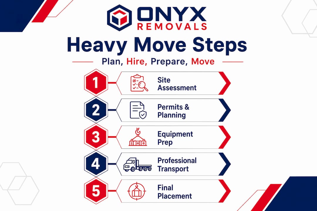 Infographic with step-by-step heavy move process