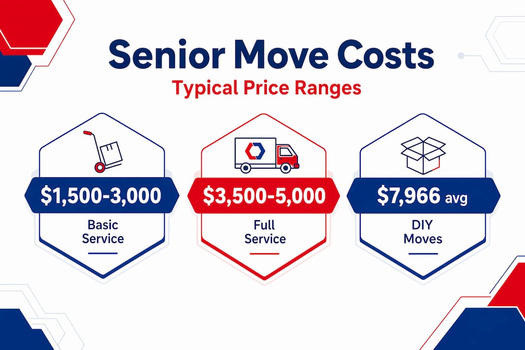 Infographic comparing senior moving cost levels