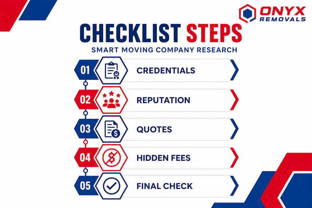 Infographic of moving company checklist process steps