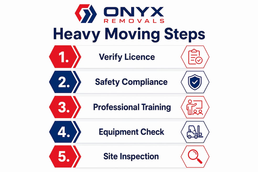 Infographic of steps for heavy object moving compliance