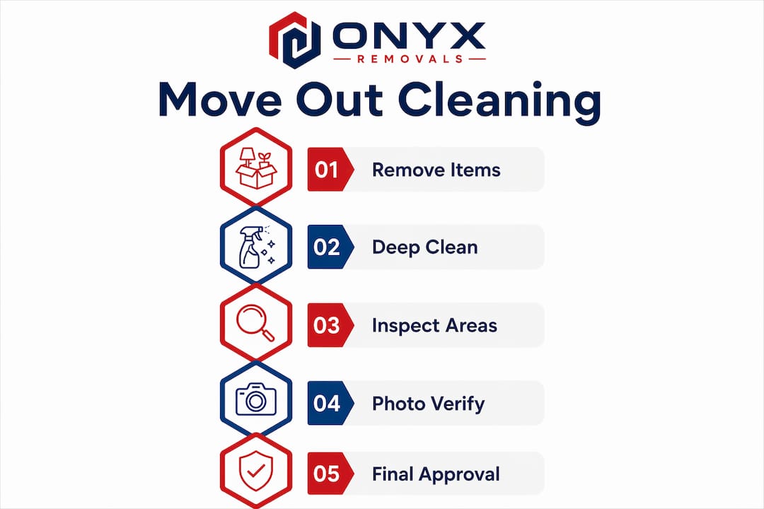 Infographic illustrating move out cleaning steps