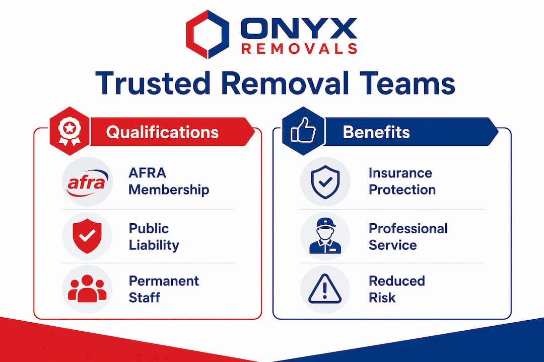 Infographic comparing trusted removal team qualifications and benefits