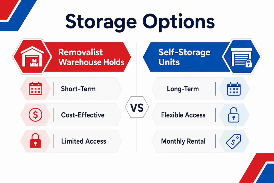 Infographic comparing storage options for families