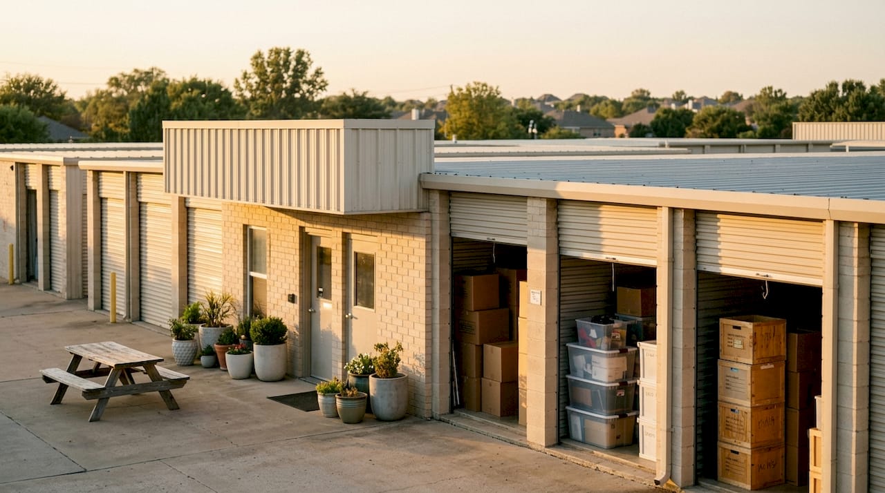 Organized storage unit ready for family move