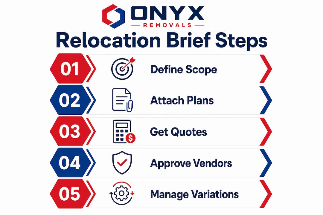 Infographic outlining commercial relocation brief steps