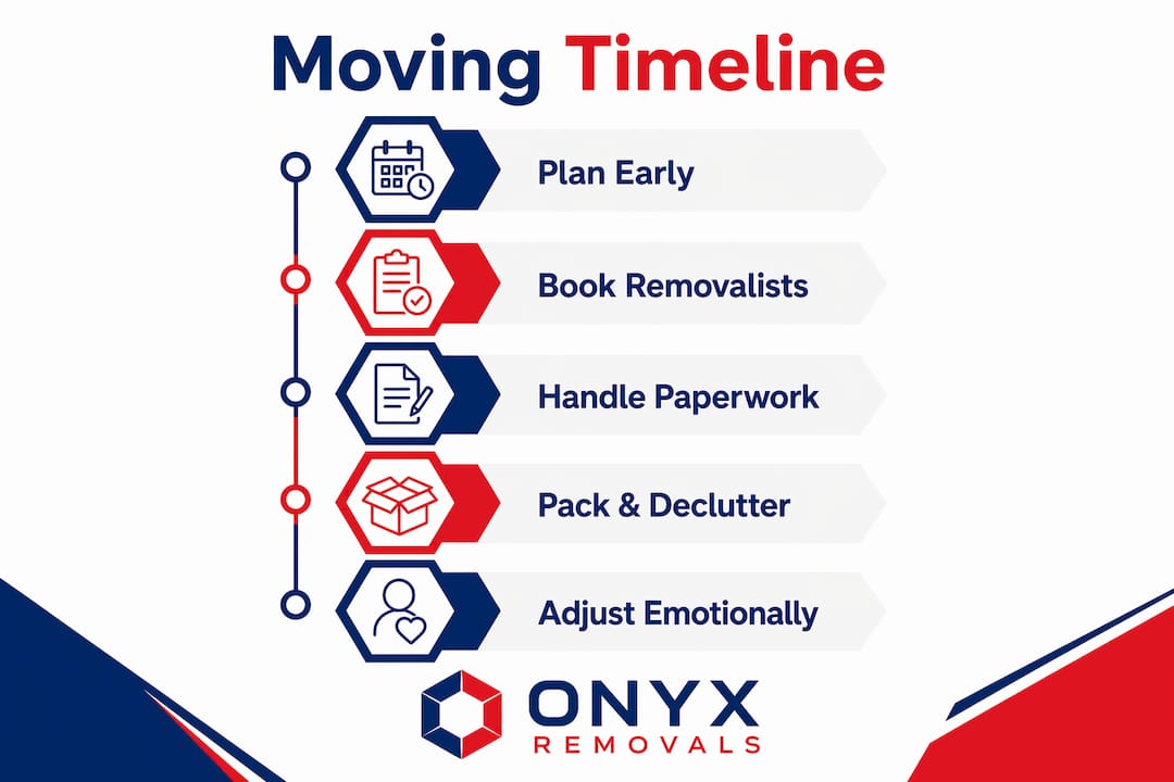 Infographic outlining interstate move process steps