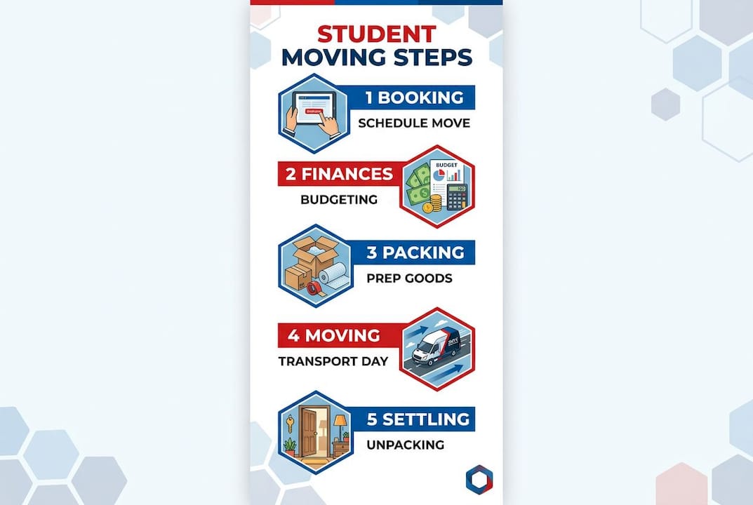 Infographic showing step-by-step student moving process