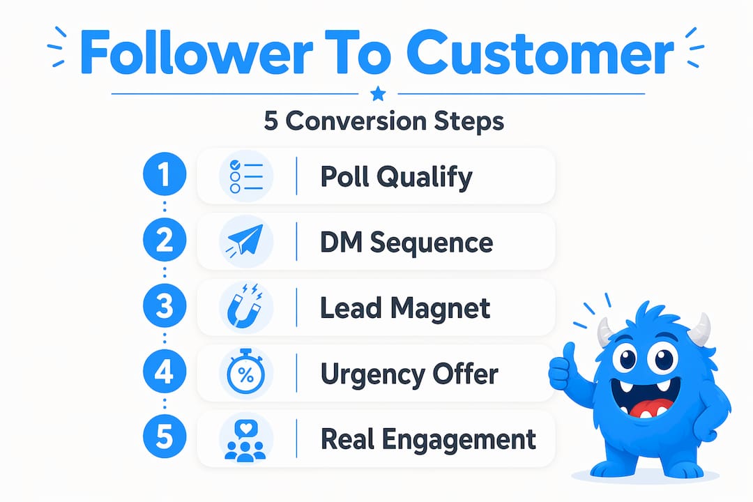 Infographic showing follower to customer process