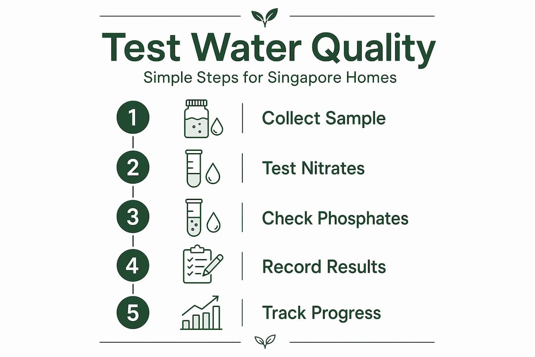 Infographic showing steps to test indoor water quality