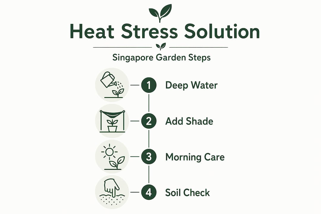 Infographic showing steps for plant heat management