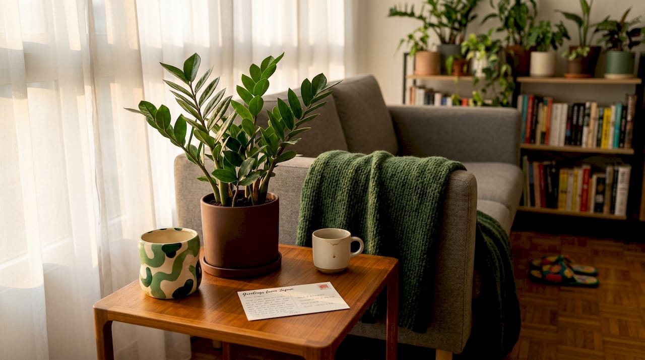 ZZ plant in bright HDB apartment corner