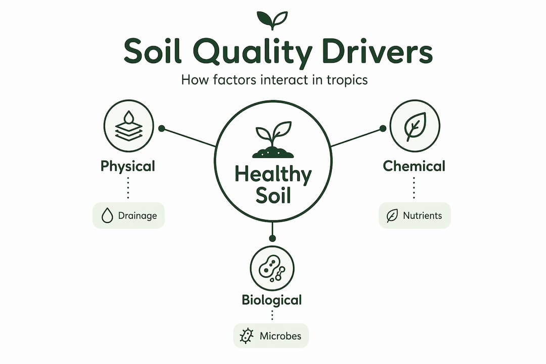 Hierarchy infographic soil quality interactions