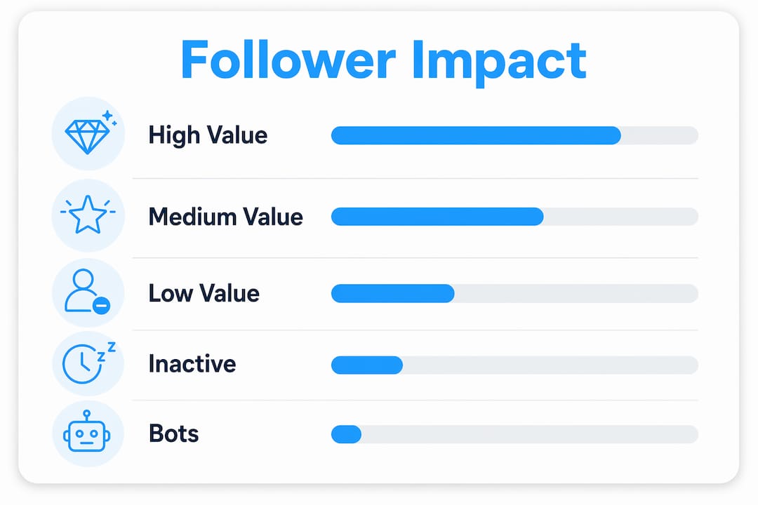 Infographic showing follower count tiers and value