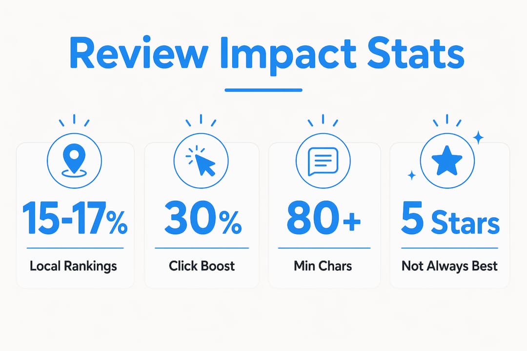 Infographic with key statistics on review impact