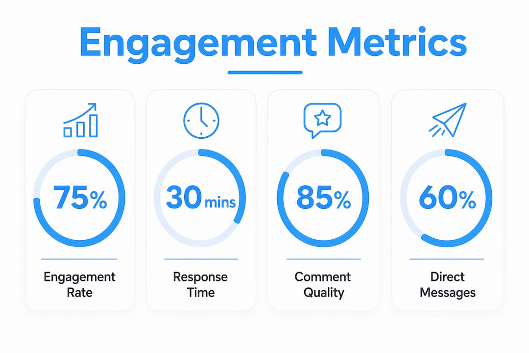 Infographic showing key community engagement metrics