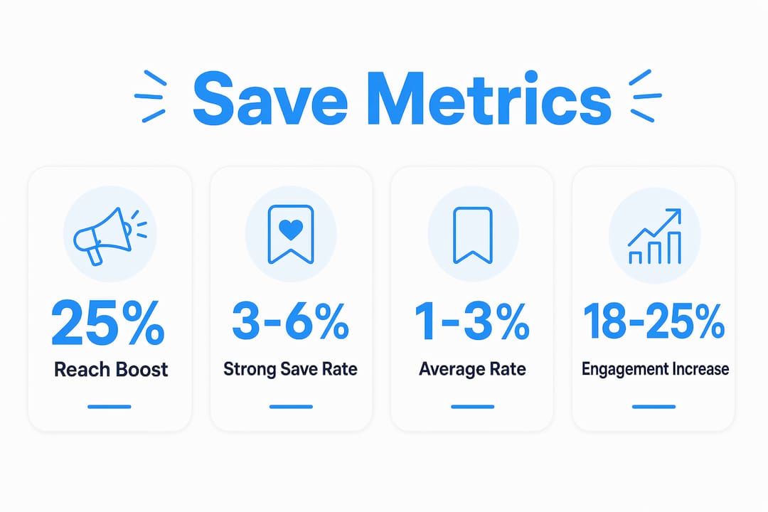 Infographic showing Instagram save metrics and impact