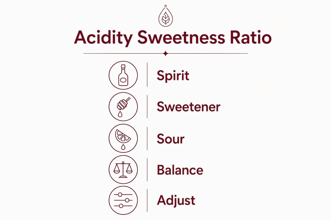 Infographic showing acidity sweetness balance steps