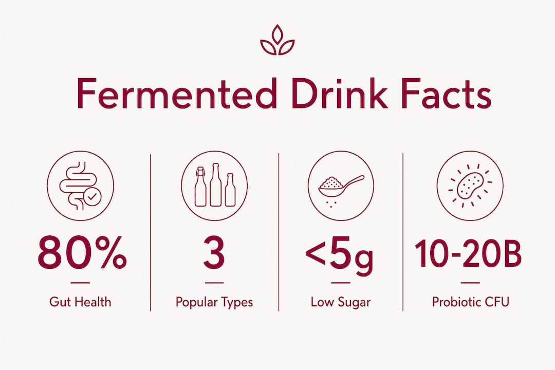 Infographic showing key facts about fermented beverages