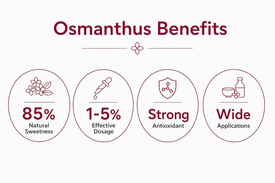 Infographic showing osmanthus drink benefits