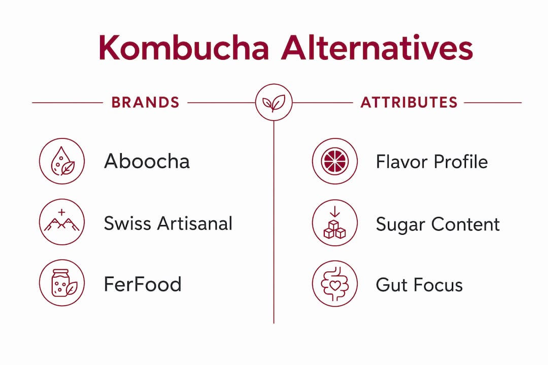 Infographic comparing Swiss kombucha alternatives