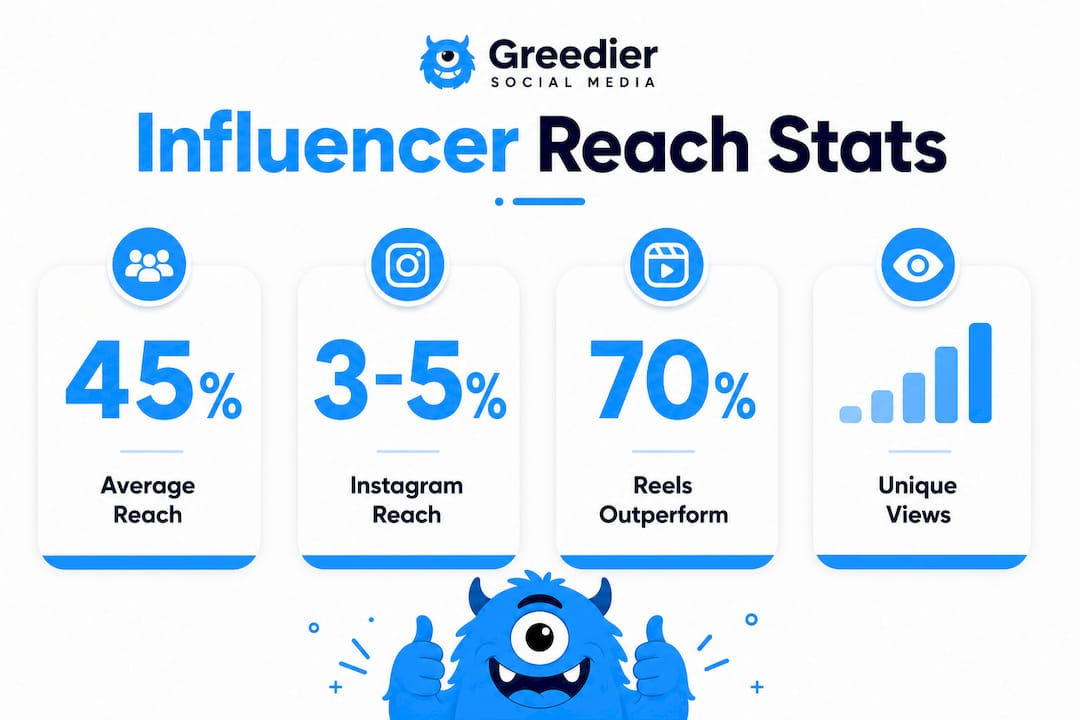 Infographic showing influencer reach key statistics
