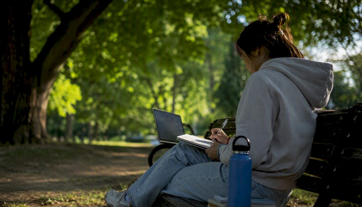 Content creator planning social media posts