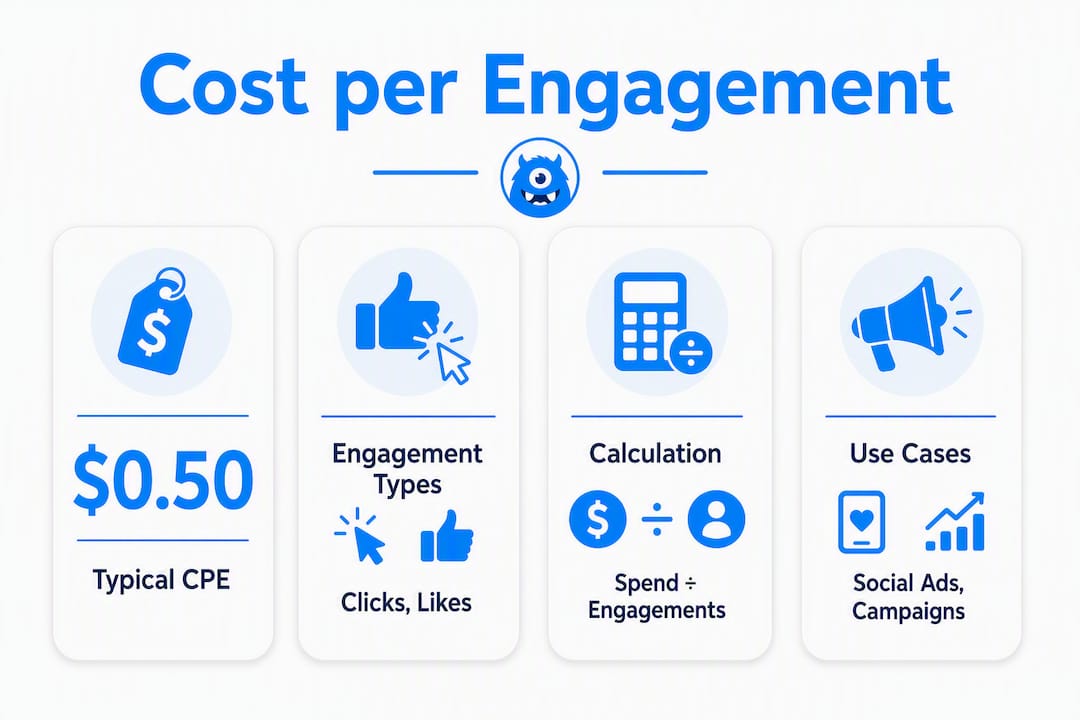 Infographic showing key cost per engagement metrics and definitions