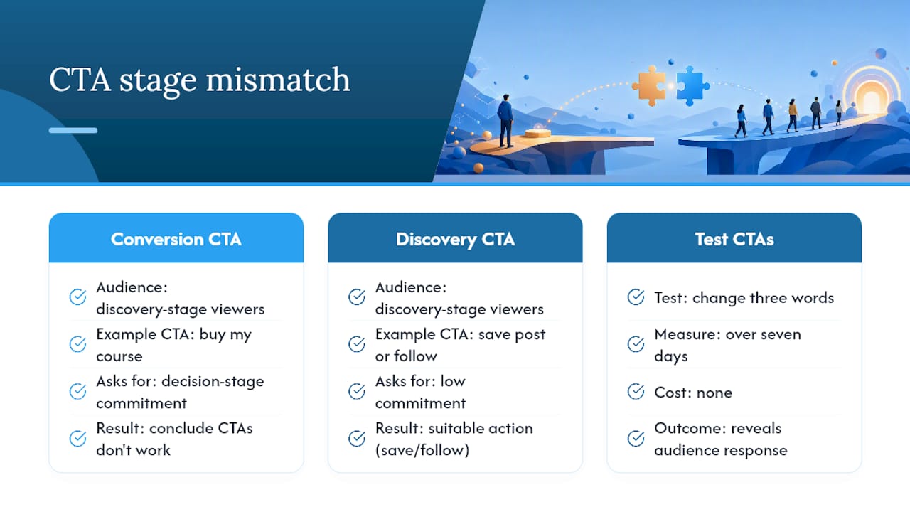 Why creators get CTAs wrong more often than they realise — overview diagram