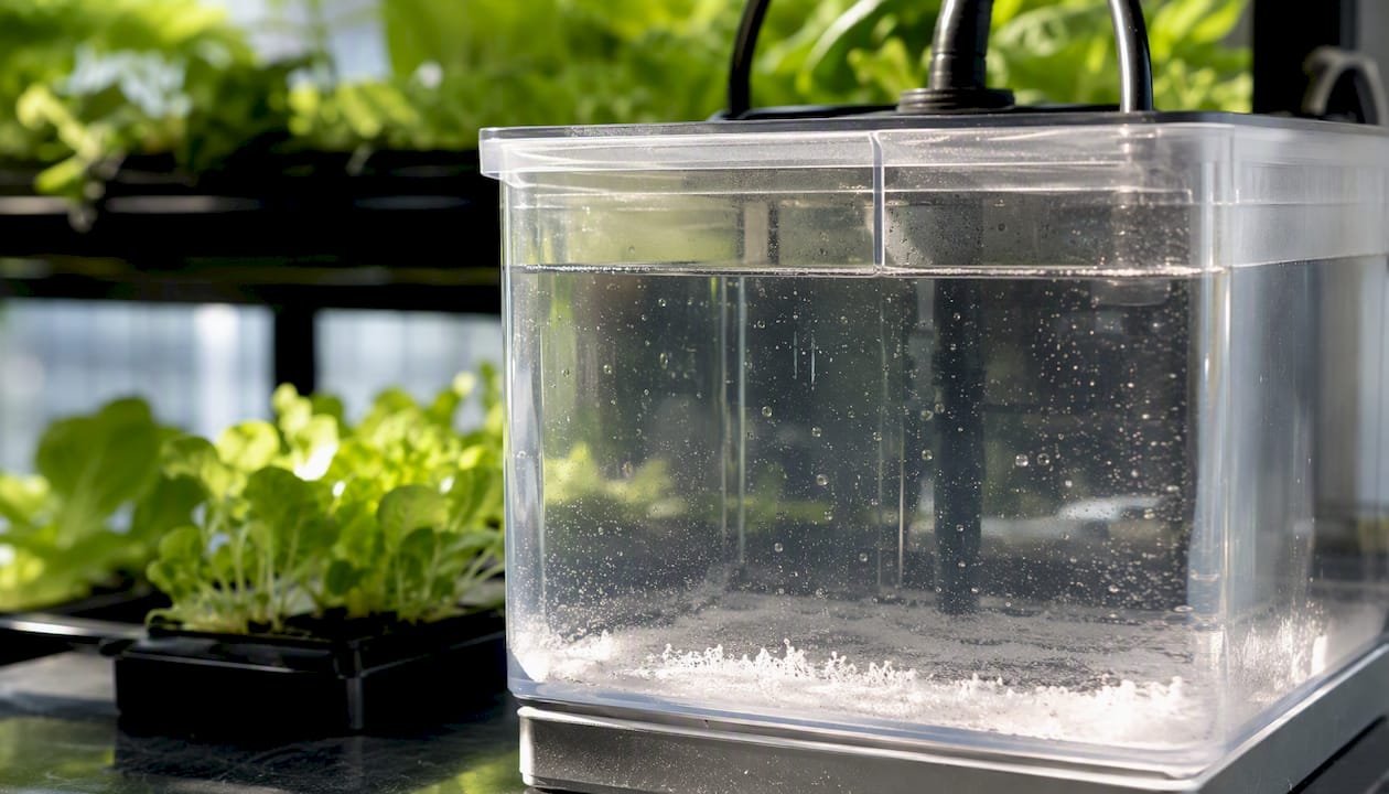 White precipitate sediment in hydroponic reservoir