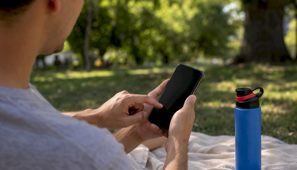 Hand adjusting geo-targeting radius on phone