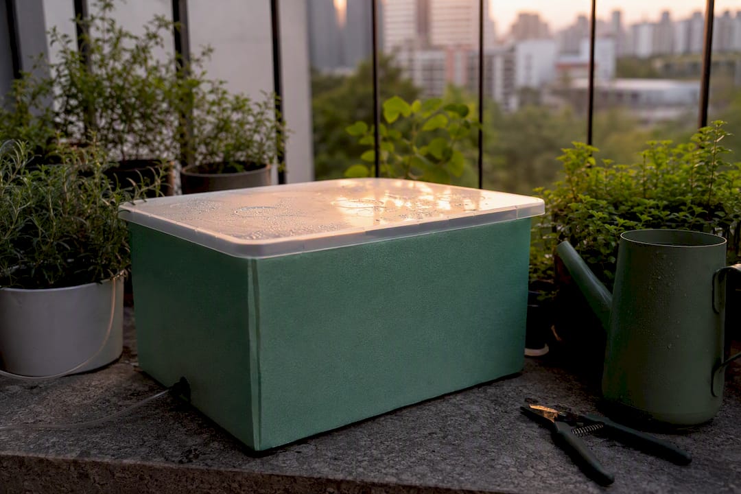Hydroponic reservoir with foam insulation