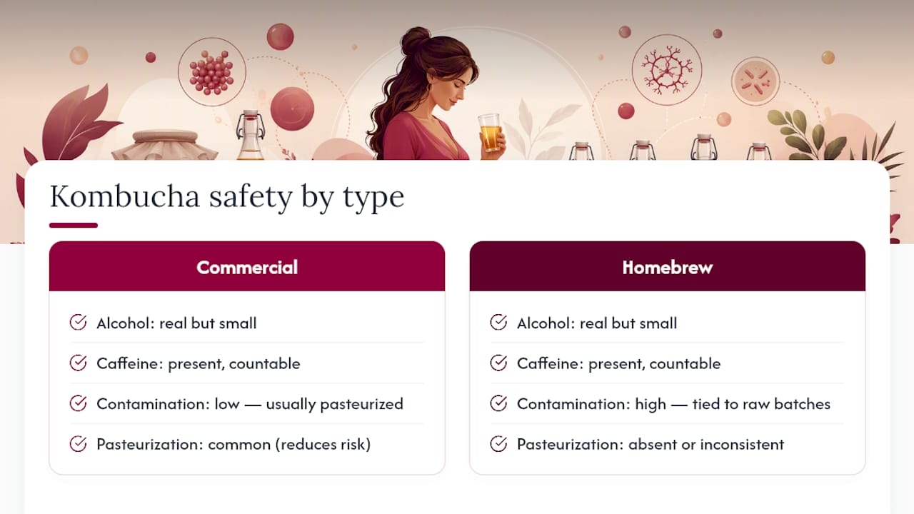 Comparison of kombucha safety factors in pregnancy