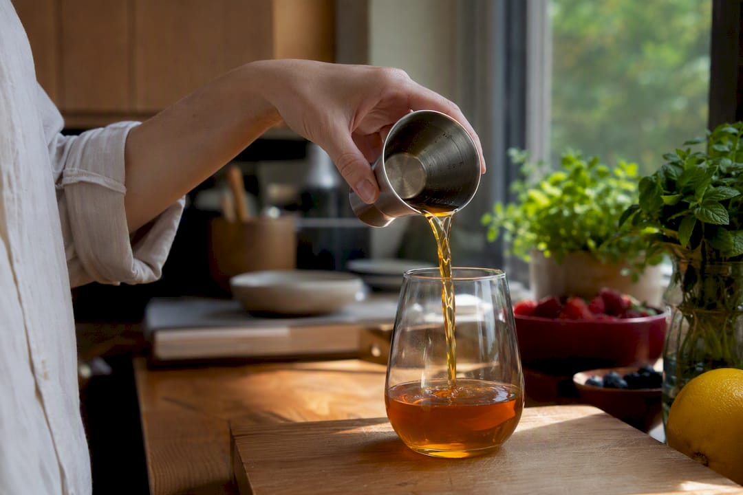 Measuring 240 mL liquid serving