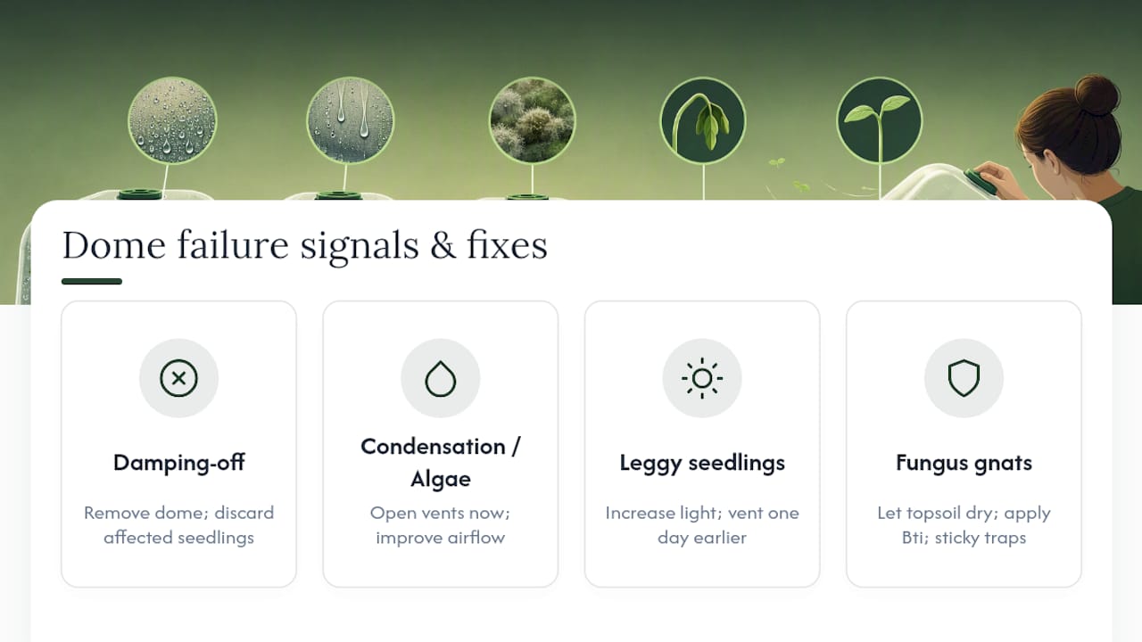 Four humidity dome failure signs and fixes