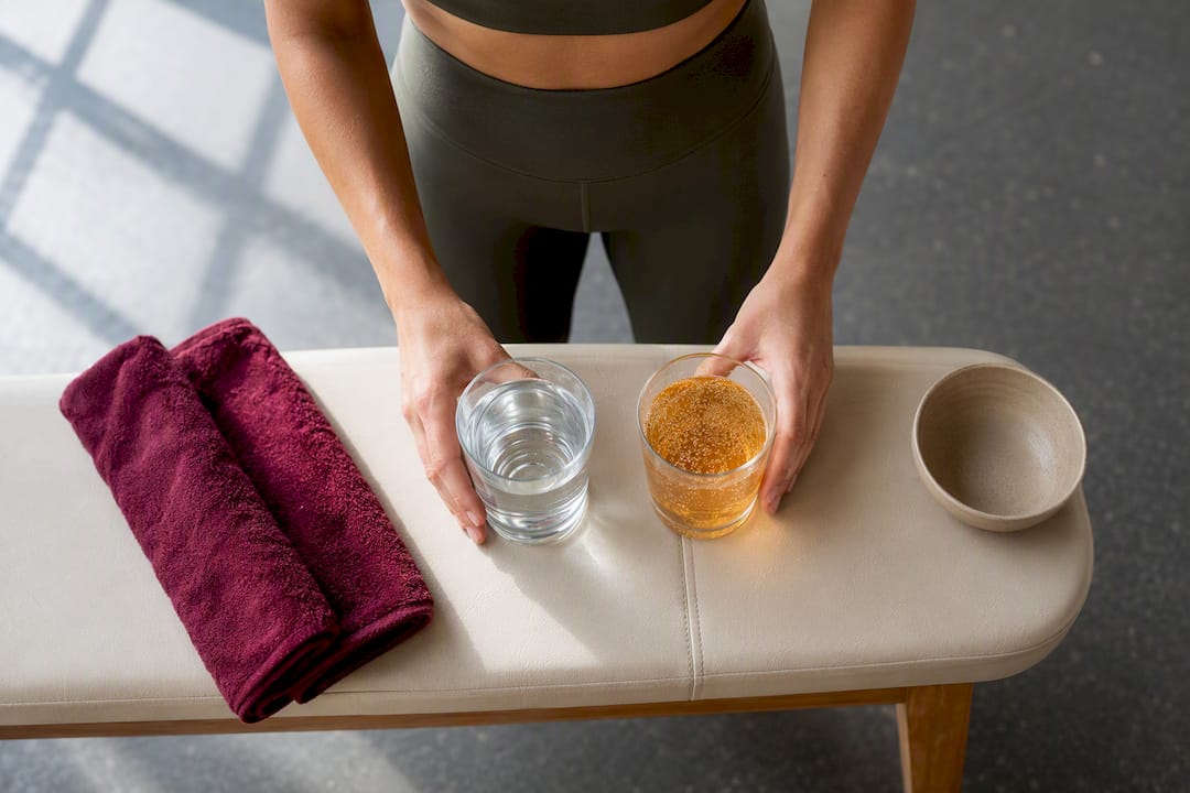 Water and kombucha after exercise
