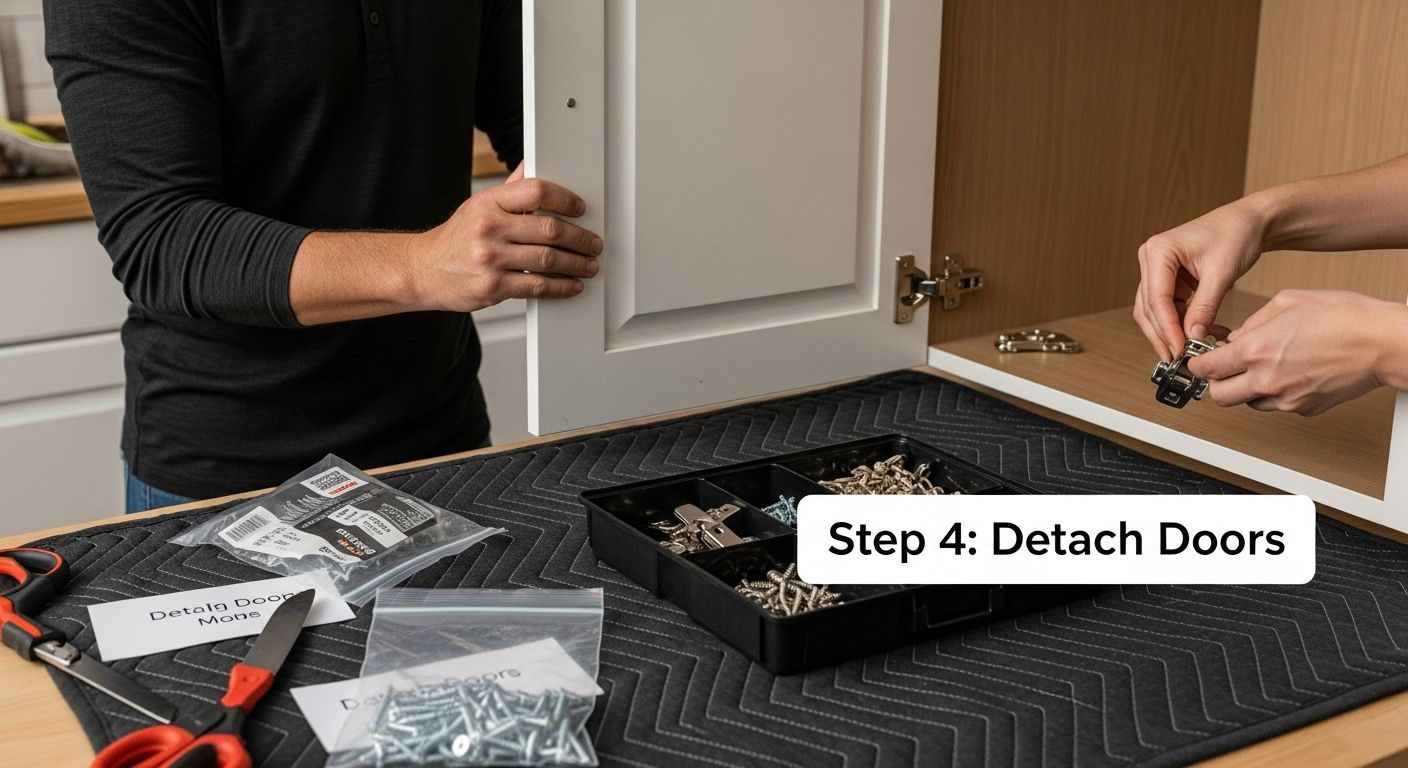 cabinet door detachment process