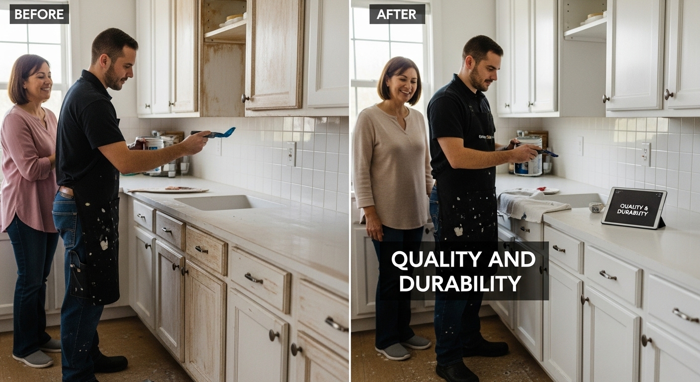 cabinet refinishing results kitchen